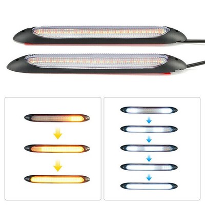 2x LED Tagfahrlicht Streifen mit Switchback Weiß/Orange & Sequential DRL