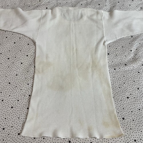 Vintage 70s 80s Target Thermal Long Sleeve Waffle Knit White Size S Cotton Poly - Picture 7 of 9