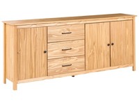 Wohnzimmer Sideboard Kiefernholz Hellbraun Mit 3 Schubladen Und 3 TüRen Skandi