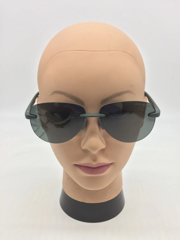 Gafas de sol de diseñador Emporio Armani verde mate 63-14-150 lentes grises Foto 3 de 4
