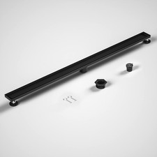 Linear Shower Drain 48 Matte Black Stainless Steel Tile Insert Bernkot Led Floor