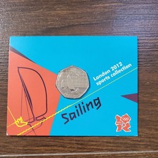 2012 LONDON OLYMPIC SPORTS 2011 SAILING 50p COIN UNC SEALED IN CARD