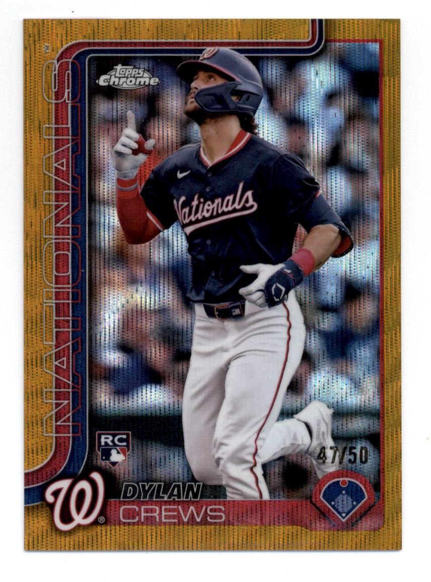 2025 Topps Chrome Gold Wave Refractors #146 Dylan Crews 47/50 Rookie RC