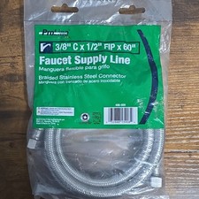 ProLine Faucet Supply Line 3/8" C x 1/2" FIP 60" Braided Stainless Steel