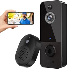 Video Doorbell Camera Wireless 2-Way Audio Included Chime Ring Night Vision NEW