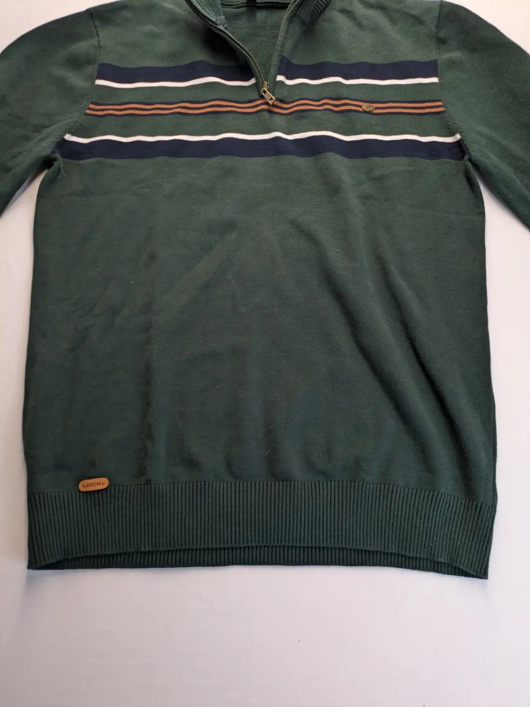 AIOpeson Herren Half Zip Pullover XXL grün Pulli Freizeit Langarm Strick 2492 image 9