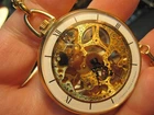 Genuine Swiss Unitas cal 6497 OF Skeleton  pocket watch ticking NICE
