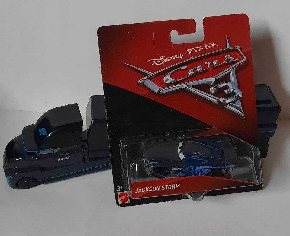 DISNEY CARS CAMION di JACKSON STORM + CAR Pixar HAULER sfuso camion nero maclama - Immagine 3 di 4
