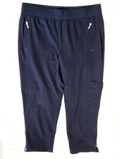 Chicos Zenergy Navy Cargo Capris Cropped Pants 1 S 8/10 NWOT
