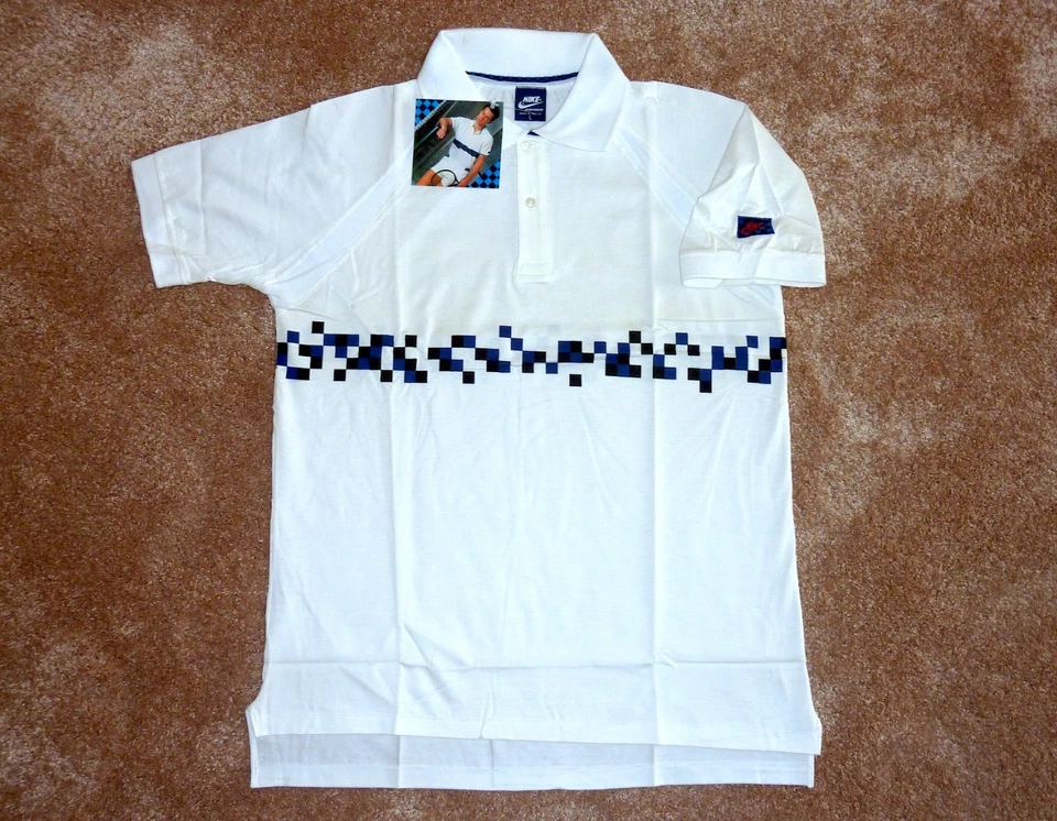 NIKE Checkerboard Polo shirt John McEnroe / Andre Agassi US: L 1985 / 1986 - NEW - Bild 2 von 4