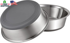 PEGYY11 Nonslip Stainless Steel Dog Cat Bowls, 2 US Cup, 2 Count