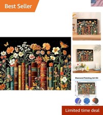 Book Diamond Art Kits for Adults, Vintage Book Flowers Diamond Painting for A...