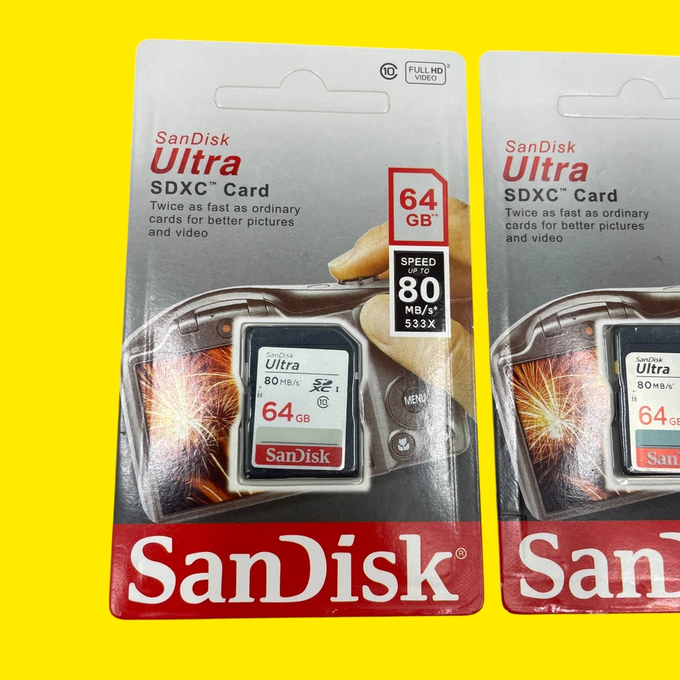 LOT OF 2 SanDisk Ultra 64GB SDHC UHS-I Memory Card #2483 Z65/124 - Image 2 of 4