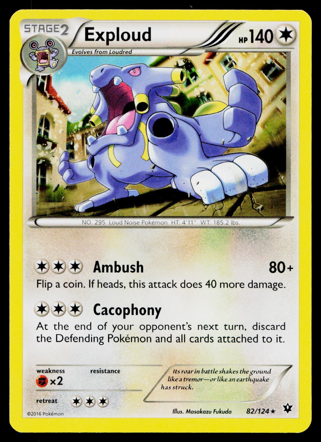 Exploud 82/124 Rare Fates Collide Pokemon Lightly Played