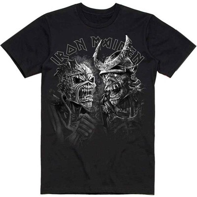 Iron Maiden T Shirt Senjutsu Grayscale Heads Band Logo Nue offiziell Herren Size