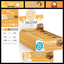 Vegan Chocolate Peanut Butter Cup Protein Bars - 12 Pack, Dairy-Free, Low Sugar