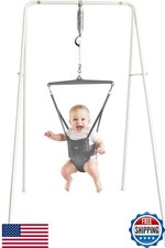 Jolly Jumper Classic Baby Jumper Grey Stand Adj Height Indoor Outdoor 28lb