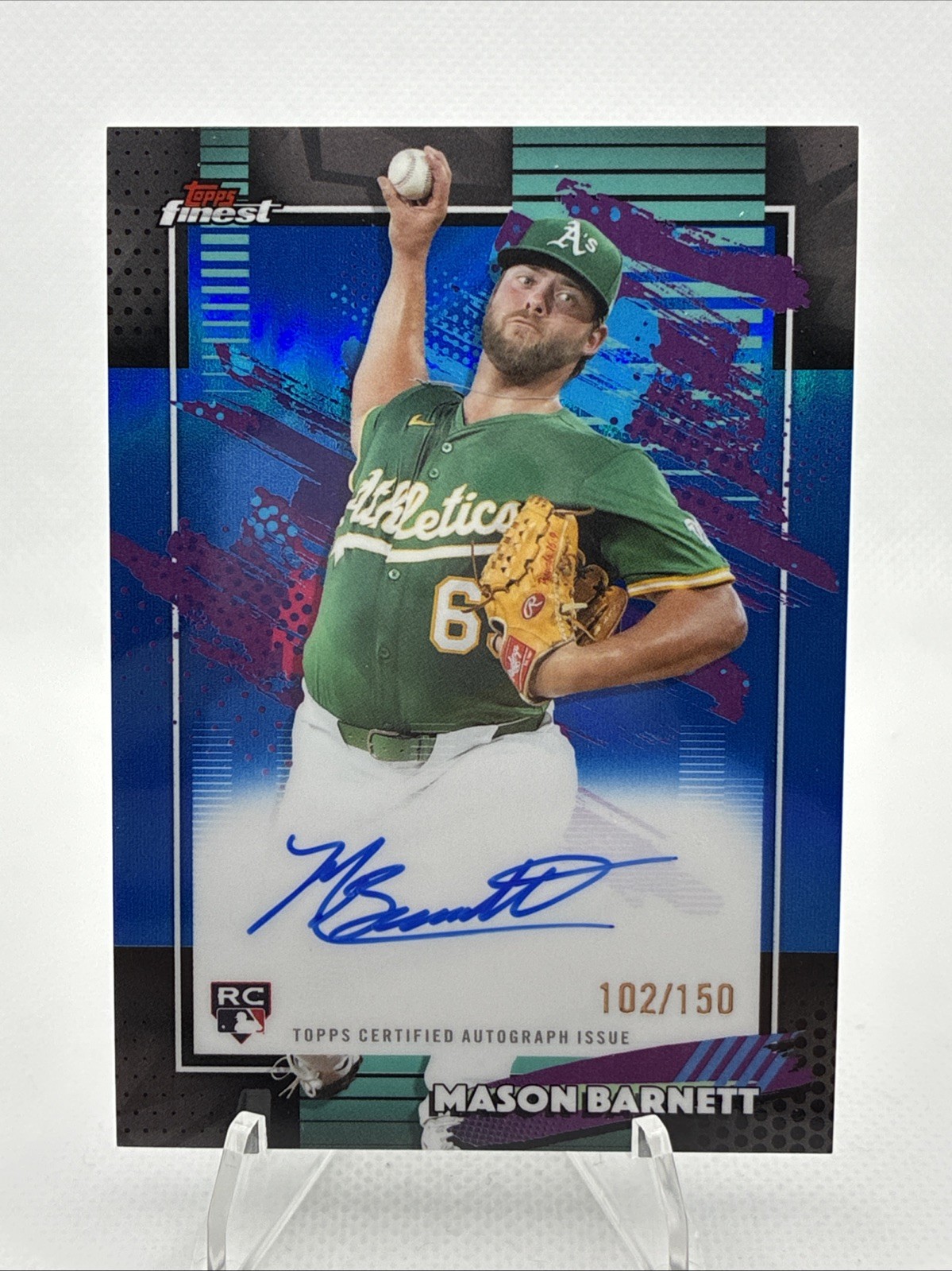 Topps Finest Mason Barnett Athletics RC Auto Finest Autographs FA-MB /150
