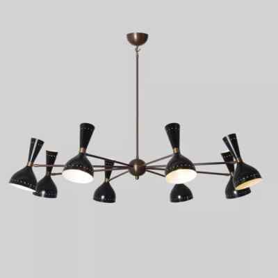 Large Stilnovo Style 16 Lights 8 Shade Sputnik Chandelier Light Fixture Pendant