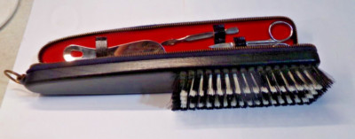 Vintage Mens Travel GROOMING & MANICURE KIT + Leather Case AUSTRIA New Old Stock