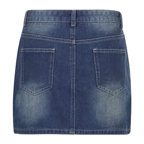 Women Low Waist Denim Skirt Jean Short Skirt Slim Fit Mini Skirts Streetwear - Picture 30 of 49
