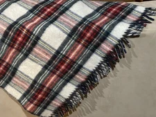 Curvon NYC PRINCESS Wool Tartan Plaid No. 51 Lap Stadium Blanket Vintage 36x43