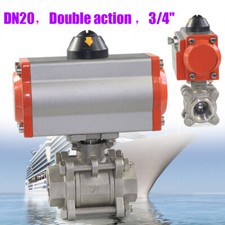 3/4" Pneumatic Air Actuated Stainless Ball Valve Double Acting 0 1000 Psi USA