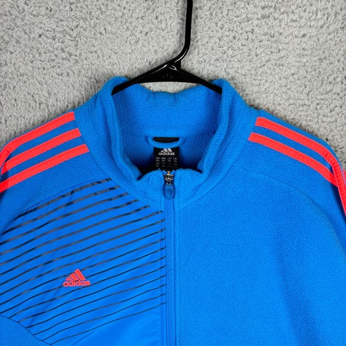 Adidas Jacket Men's XXL Blue Fleece Full Zip Up Predator Soccer Warmup Coat - Picture 10 of 19