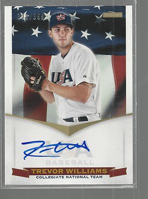 2012 USA Baseball Collegiate National Team Signatures #22 Trevor Williams 44/399