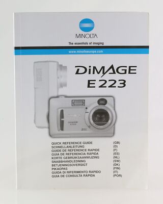 Bedienungsanleitung Minolta Dimage E223 Anleitung Schnellanleitung users guide