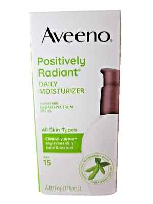 Aveeno Positively Radiant Daily Moisturizer (SPF 15) 4.0 fl oz - Exp 12/2026