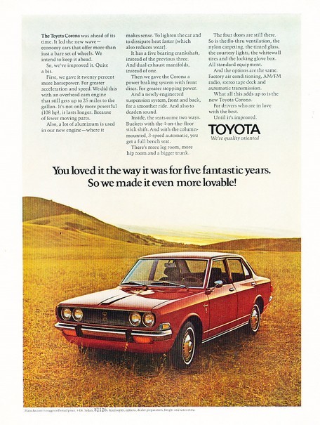 1972 Toyota Corona Original Advertisement Print Art Car Ad J156 | eBay