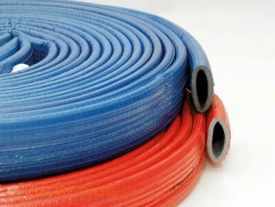 NMC Rohrisolierung Isolierschlauch 10 m mit Schutzhaut | Isolierung 6mm | rot / blau