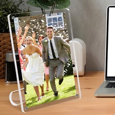 4Pc Acrylic Photo Frames Photo Display Free Standing Desktop Picture Frame Decor