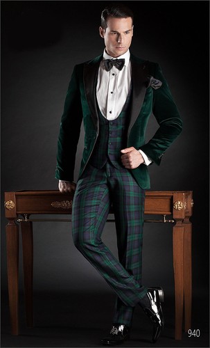 Uomo Velluto Verde Cappotto Giacca Designer lo Sposo Matrimonio Cena Smoking  | eBay