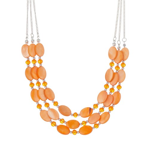 FULU AUTUMN Collana Lunga Da Donna In Argento Con Due Fili, Cristalli E Conchiglie. Elegante E Ipoallergenica, Regalo Perfetto.
