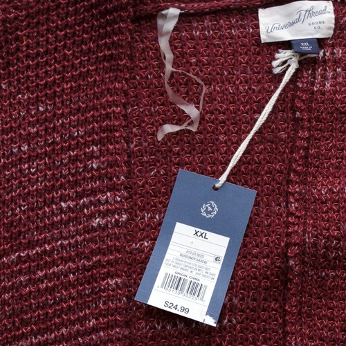 Universal Thread Sz XXL Open Front Cardigan Sweater Pockets Variegated Dark Red - Picture 6 of 7