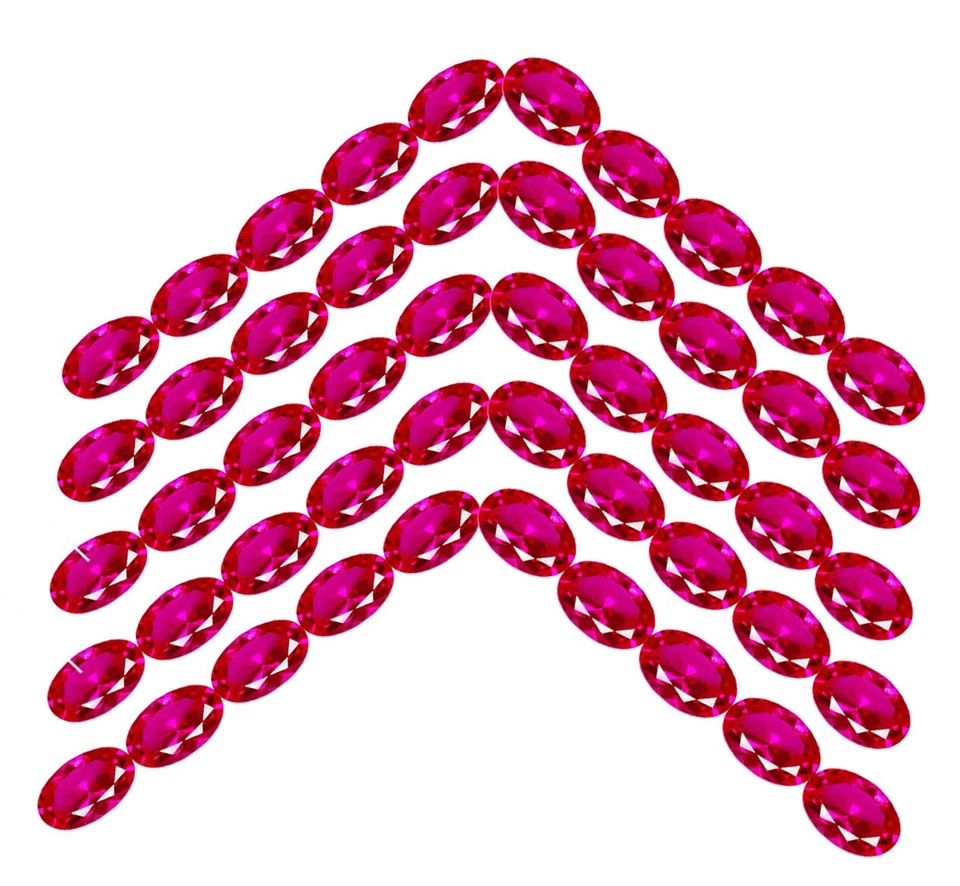 8x6mm Natural Red Ruby 50 Pcs Lot Certified Loose Gemstone Oval Cut Gems A276 - Image 2 of 4