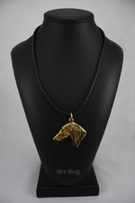 Saluki, collier recouvert d'or, haute qualité Art Dog CA