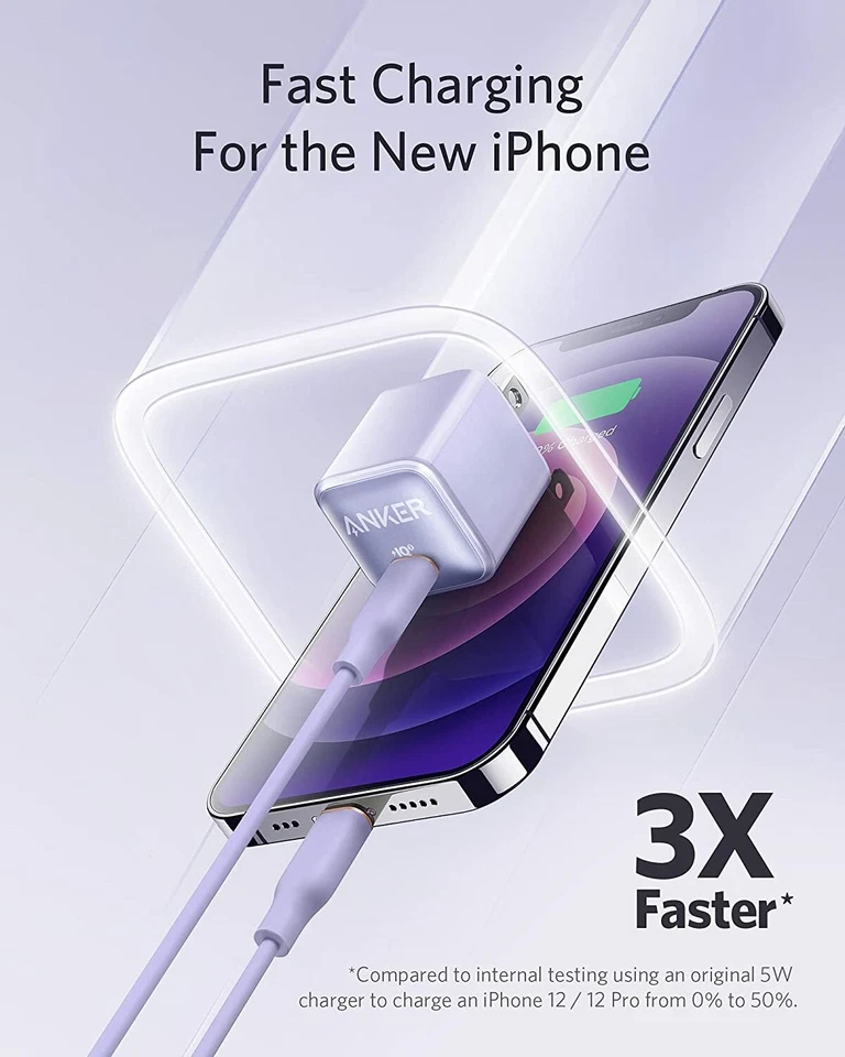 Cargador Anker Nano Pro 20W USB C PIQ 3.0 Carga Rápida para iPhone 14 13 iPad Pro Foto 4 de 4