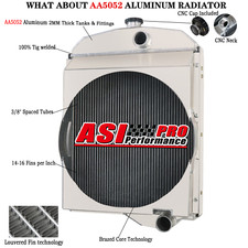 3 Row Aluminum Radiator For Oliver 1550 1555 1600 1650 1655 MFG0176 16327A