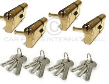 4 x Secure Euro Door Locks 35/55 BRASS Finish Keyed Alike 3 Keys Per Lock
