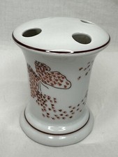 Vtg 80's Seven Seas Flower Toothbrush Holder Butterflies Bathroom Ceramic Japan