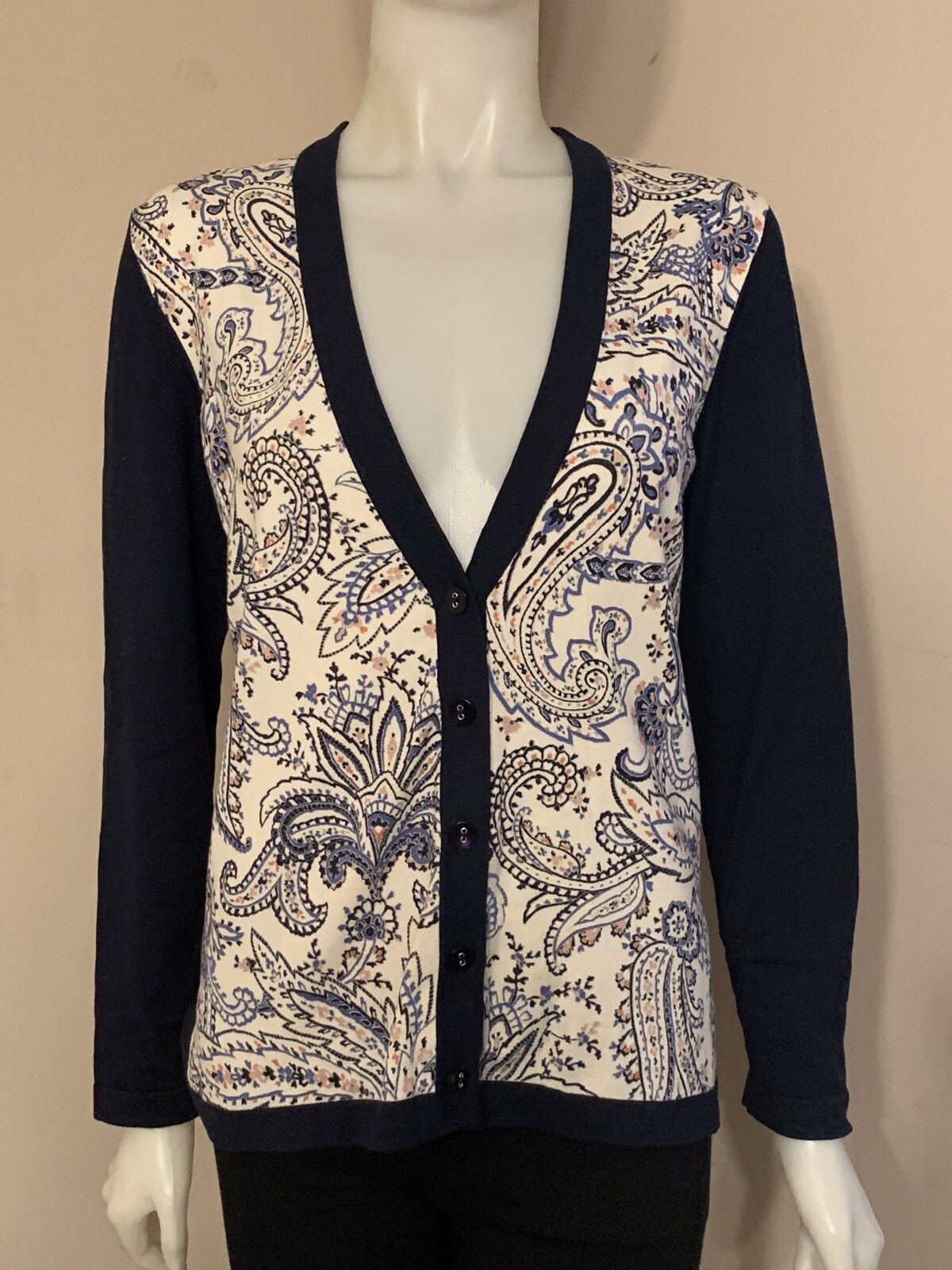 Pendleton Paisley Button Down Cardigan Medium M - image 1