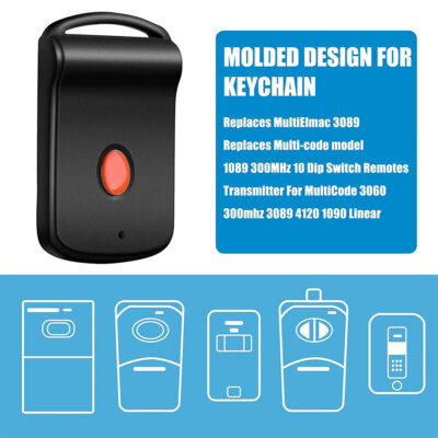 Garage Door Gate Opener 10 Digit Pins Code Remote Control 300MHz Multicode 3089
