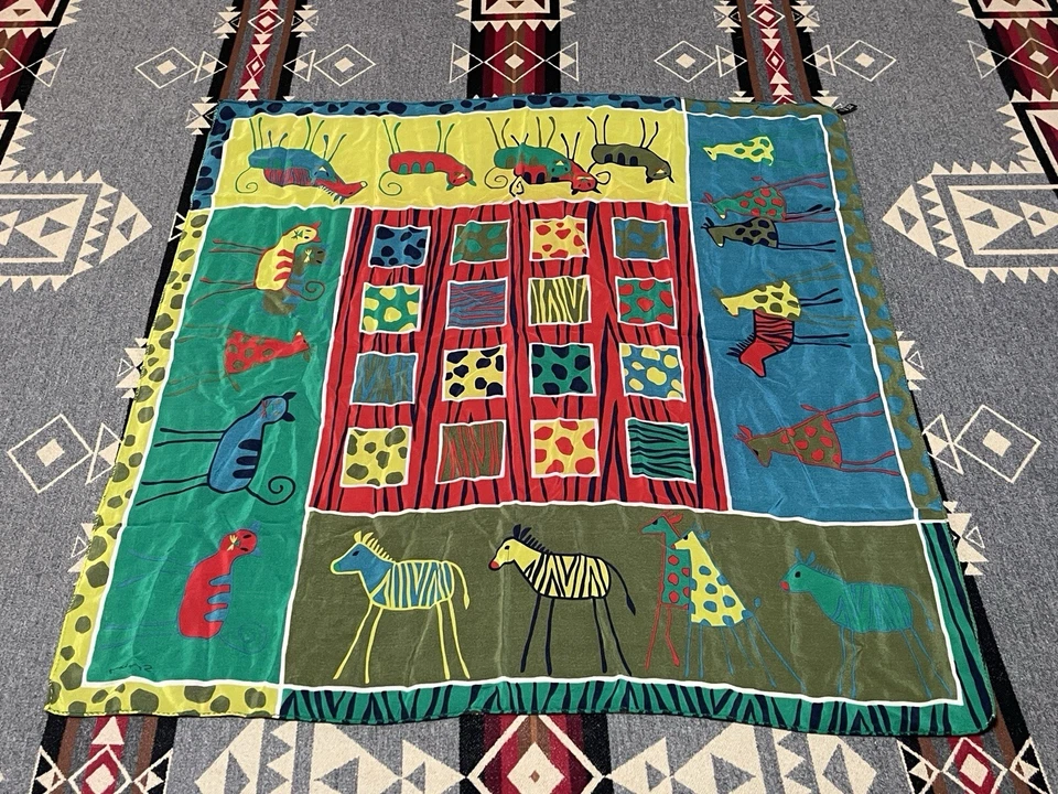 Bufanda de seda Symphony Designs 32x31 arte para gatos safari africanos T40 Foto 2 de 4