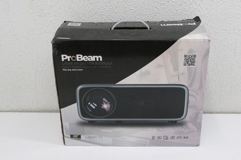 PROBEAM BU70QGA 8k SMART TV Laser Projector W/ 72” PullDown Screen - Open Box