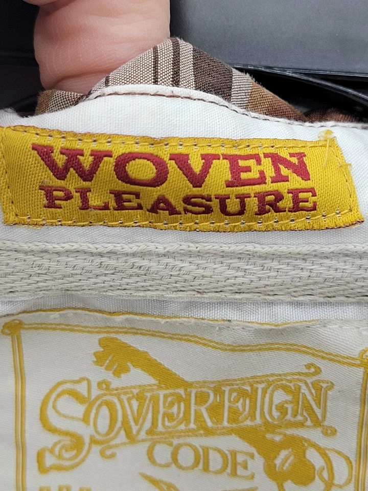 Sovereign Code Shirt Mens Large Brown Plaid Long Sleeve Button Up Hipster - Image 4 of 4