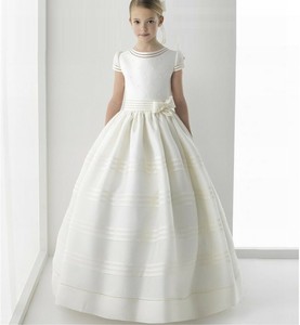 white cap sleeve flower girl dress