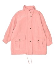 Vintage Womens Oversized Windbreaker Jacket It 46 Large Pink Viscose Op10